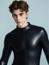 Latex  Rubber Krageneinstieg Herren Catsuit Overall Anzug Handmade  Gay Pride