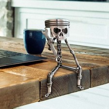 Totenkopf Statue Schnitzerei Kolben Resin Deko Büro