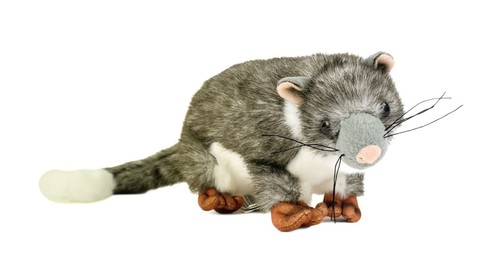 Kuscheltier opossum grau weiß - opossum, grau/weiß