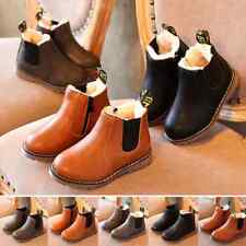 Kinder Winter Boots Jungen Mädchen Leder Schneestiefel Warme Weiche Schuhe 21-36