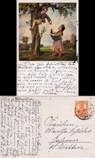 Ansichtskarte  Die kleinen Apfeldiebe - Prof L. v. Zumbusch 1918