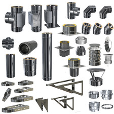 Edelstahl Schornstein Zubehör Bauteile Rohr DW 150 mm/05 Konfigurator Ofen Kamin