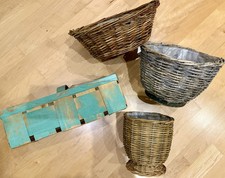 4 x Übertopf Korb Rattan