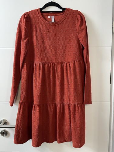 Kleid lochstickerei rostrot - kleid,