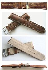 ECHT STRAUSS LEDERUHRBAND für FLIEGERUHR CHRONOGRAPH DUNKELBRAUN 18, 20, 22, 24