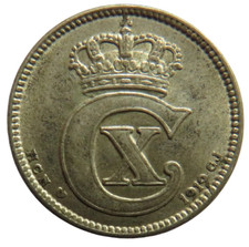 1919 Dänemark Silber 25 Erz /
