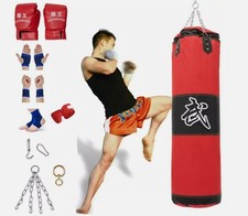 Boxsack 100cm mit 20 KG Gummigranulat Set mit Boxhandschuhen Punching