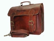 Vintage Leder tragbare Aktentasche Umhängetasche Kuriertasche Schultertasche ...