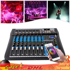 8 Kanal Audio Mixer Aufnahme Mischpult Bluetooth USB Mischer Equalizer DJ LCD