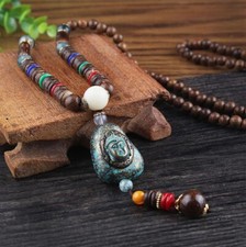 Buddhistische Gebetskette Mala Holz Halskette Buddhismus Buddha Anhänger Nepal