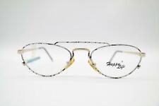 Vintage Happy Life 2998 Gold Silber Schwarz Oval Brille Brillengestell NOS
