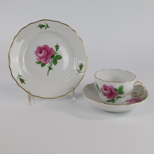 Meissen rote rose kaffeegedeck - meissen,