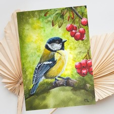 Aquarell kohlmeise gemälde - aquarell,