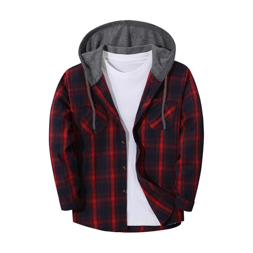 Herren hoodie hemd flanellhemd - herren,