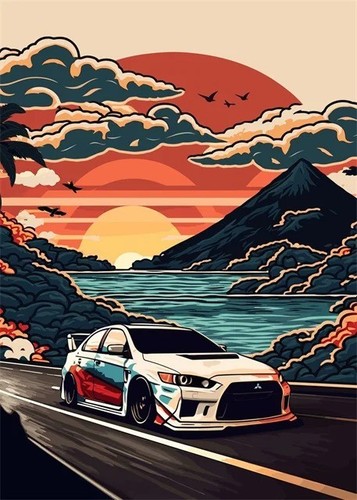 Mitsubishi lancer evo sunset - mitsubishi,