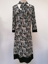 Julie C. Damen 3/4 Ärmel Kleid schwarz-braun elegant Größe S 501-1745