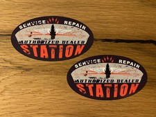 2x Oil Service Stickers Garage