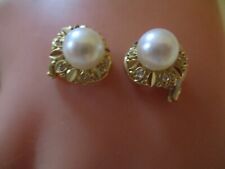 Perlen Ohrringe Clips  Gelbgold  750/18k Gold  neuwertig