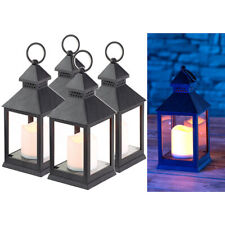 Lunartec 4er Pack Laterne mit flackernder LED-Kerze und Timer, Batteriebetrieb