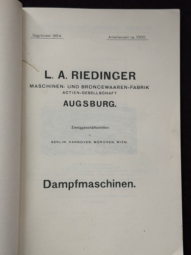 1905 dampfmaschinen riedinger - 1905,