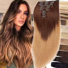 200G Clip in Extensions Doppelt Tressen Dick Real Remy Echthaar Haarverlangerung