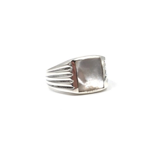 925 silber ring - silber, perlmutt