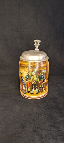 Alter bierkrug mit zinndeckel - mit,
