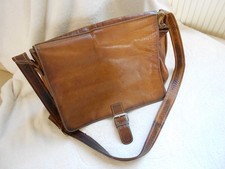 Greenland Westcoast Leder Aktentasche  Messenger Cognac Leder Vintage