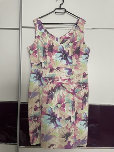Etui kleid knielang bunt - ,, mit