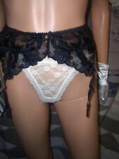 RAR Vintage Escora Spitzen Strapsgürtel Gr. 78 schwarz Strumpfhalter NEU (as18)