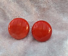 Ohrclips rot marmoriert Linsen Kunststoff 2,3 cm Metall silber