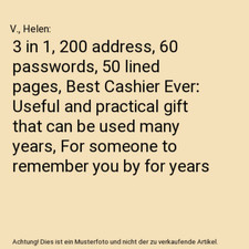 3 in 1, 200 address, 60 passwords, 50 lined pages, Best Cashier Ever: Useful and