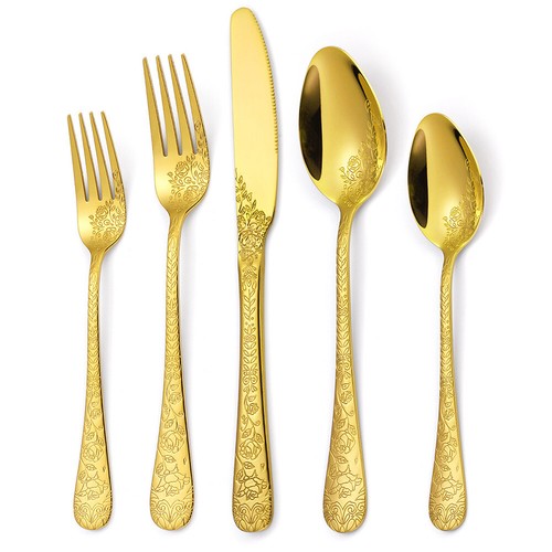 Edelstahl 40tlg gold - edelstahl, 40tlg.gold
