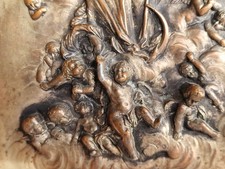 Antik kupfer bronze relief - kupfer,