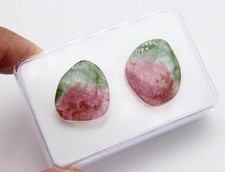 Natürlich Wassermelonen Turmalin Edelstein Freiform glatt geschliffen Scheiben