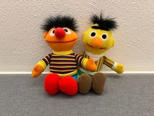 Ernie und Bert Plüsch Sesamstraße Vintage Jim Henson Stofftier ~ 25cm Tyco