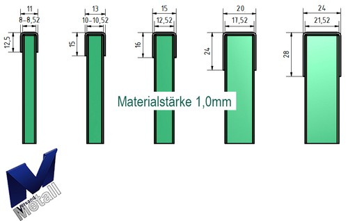 Einfassprofil profil 0mm - einfassprofil, 1,0mm
