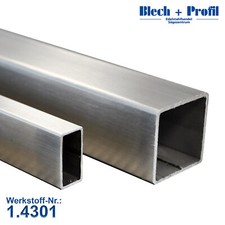 Vierkantrohr Edelstahl geschliffen K240 1.4301 V2A Rechteck- Quadratrohr bis 6 m