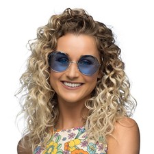 Partybrille Hippie XL blau