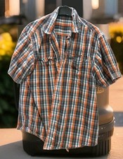 Tolles Herren Hemd Kurzarm Orange Kariert Gr.XXL Marke Van Vaan