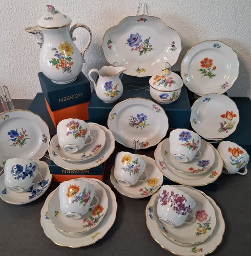 Meissen mokkaset bunte blumen - meissen,