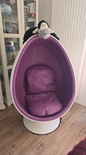 Space EGG BALL Design-Sessel – White/Purple (KLeder) - Drehbar - Blickfang Raum!