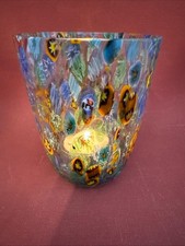 Becherglas Murano Goto in Murrine Teelicht Windlicht Cocktailglas Millefiori