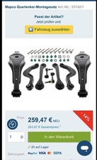 Mapco Querlenker Satz für VW Golf 5 / 6 Audi Lenkerarm verstärkt Hinterachse