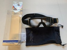 Motorrad-/Fliegerbrille AVIATOR T2 Classic-Rahmen Chrom Leder schwarz Glas klar