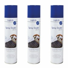 3 x LogiLink RP0001 Reinigungsspray Spray Duster Druck Luft Dose 400ml Tastatur