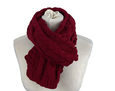 Schal Strickschal Tuch Damen Rot Bordeaux Weinrot Strick Winter Warm Ski Boom It
