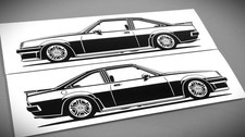 Opel Manta B GSI Sticker Silhouette Opel Manta B GSI Aufkleber 2x Schwarz neu