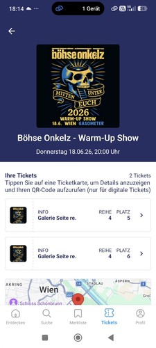 Böhse onkelz tickets warm - böhse,