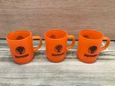Jägermeister Tassen 3 Stück Kaffeebecher orange Milchglas Vintage unbenutzt